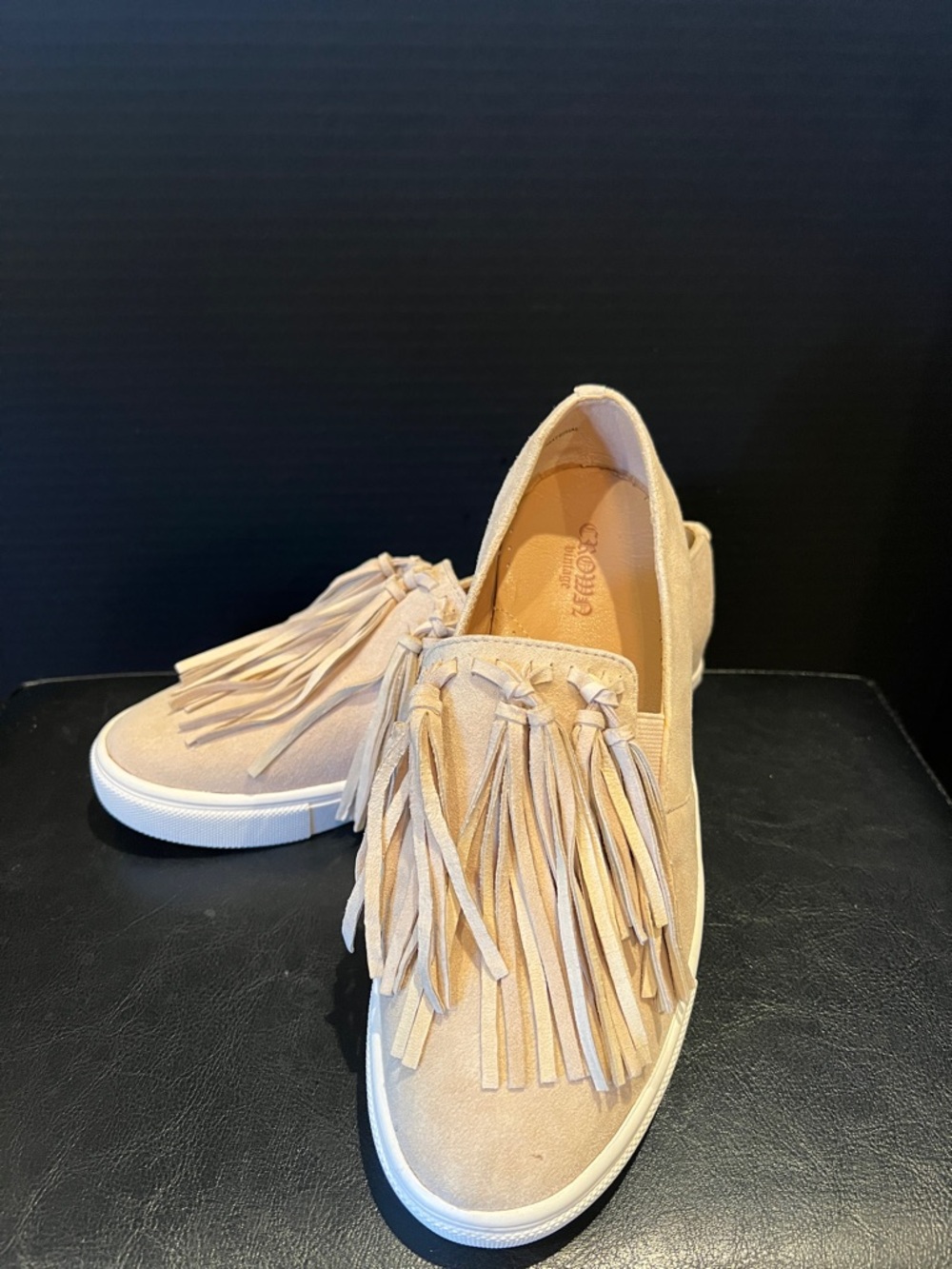 Crown Vintage suede Tassel Slip-On Sneakers